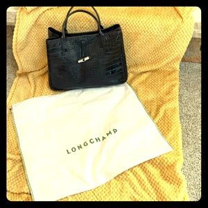 Longchamp croco embossed handbag